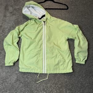 Eddie Bauer Green Windbreaker Jacket Women’s‎ S Full Zip Hooded Lightweight